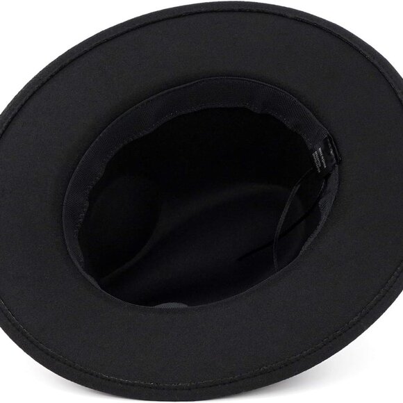 Classic Fedora Hats for Men & Women Wide Brim Felt Hat Panama Dress Fedora Hat - Picture 7 of 7